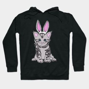 Easter Cat Cute Rabbit Ears dressed up Hoodie